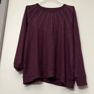 Gloria, Vanderbilt, Merlot, and silver bling top size extra large